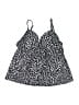 Island Escape Animal Print Black Swimsuit Top Size M - photo 1