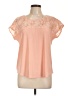 NY Collection Pink Short Sleeve Blouse Size L (petite) - photo 1