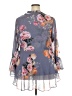 City Chic Floral Gray 3/4 Sleeve Blouse Size 18 (M) - photo 2