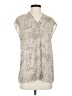 H By Halston 100% Polyester Animal Print Ivory Sleeveless Blouse Size S - photo 1