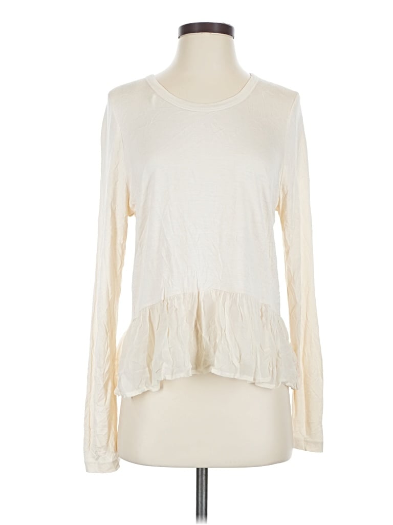 Pre-owned Chan Luu Long Sleeve T-shirt In Ivory