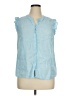 Lilly Pulitzer 100% Linen Blue Sleeveless Button-Down Shirt Size XL - photo 1