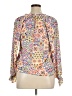 Grace 100% Polyester Print Orange Long Sleeve Blouse Size M - photo 2