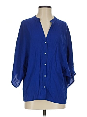 Zara Basic 3/4 Sleeve Button-Down Shirt (view 1)
