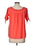 New Directions Orange Short Sleeve Blouse Size L - photo 2