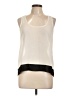 Aqua 100% Polyester Ivory Sleeveless Top Size L - photo 1