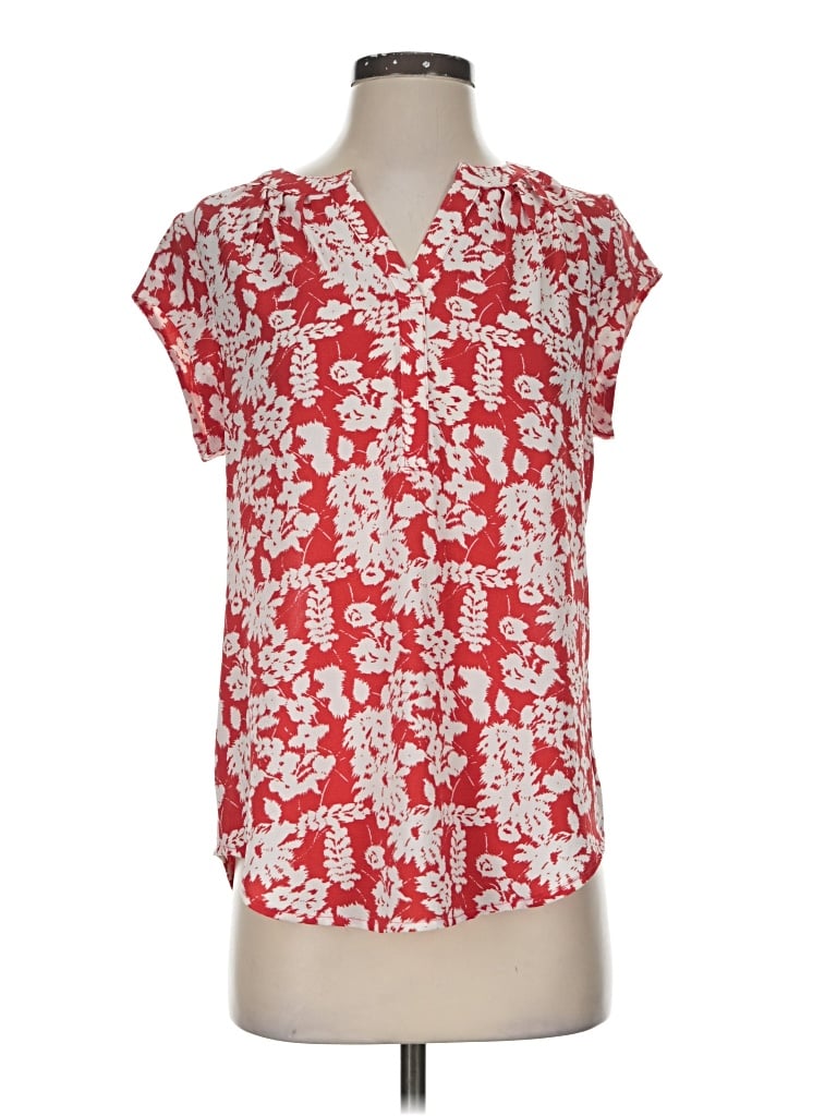 Fun2fun Short Sleeve Henley Shirt In Red