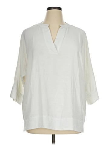 Joan Vass New York 3/4 Sleeve Blouse (view 1)
