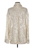 Le Lis 100% Polyester Metallic Silver Long Sleeve Blouse Size M - photo 2
