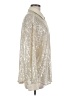 Le Lis 100% Polyester Metallic Silver Long Sleeve Blouse Size M - photo 4