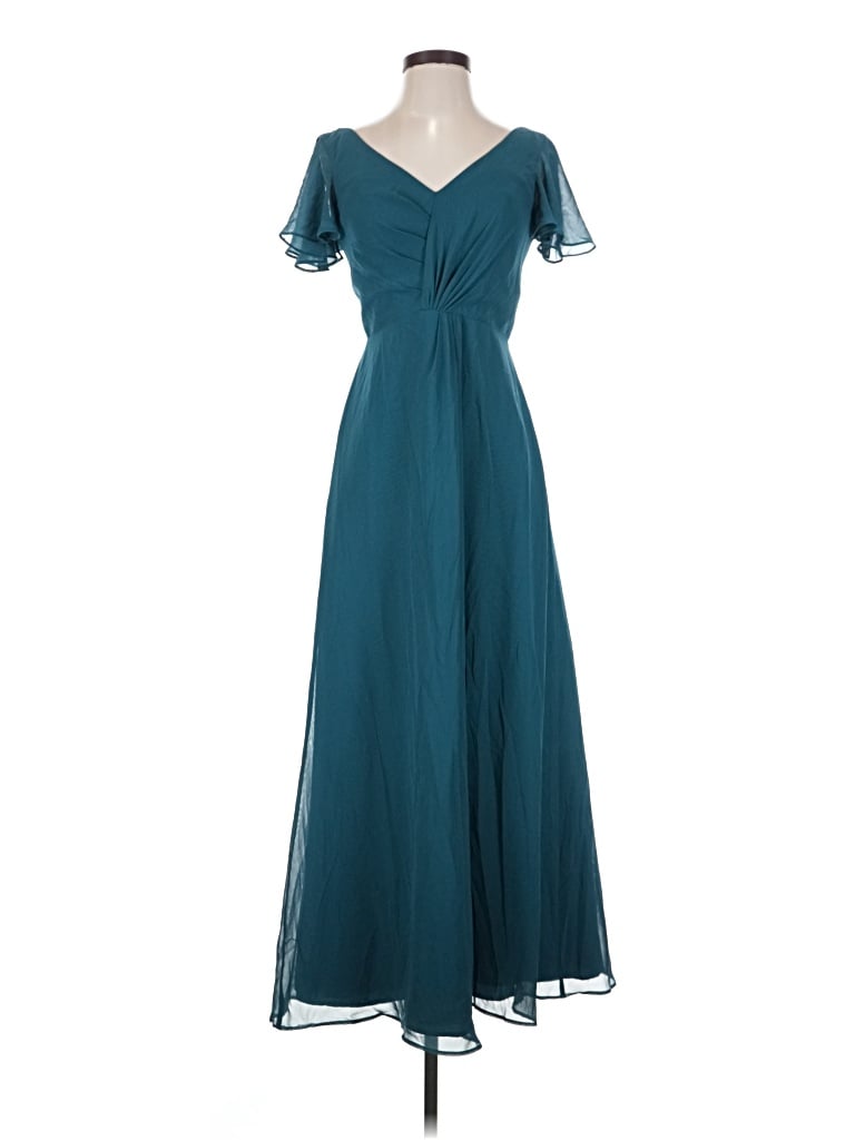 Azazie Cocktail Dress - Bridesmaid: Teal Dresses - Used - Size 2