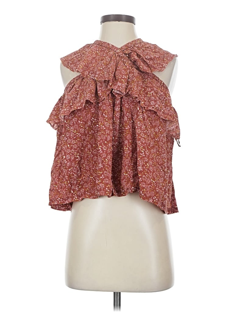 Pre-owned Chan Luu Sleeveless Blouse In Red
