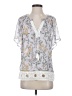 Pale Sky 100% Polyester Gray Short Sleeve Blouse Size S - photo 1