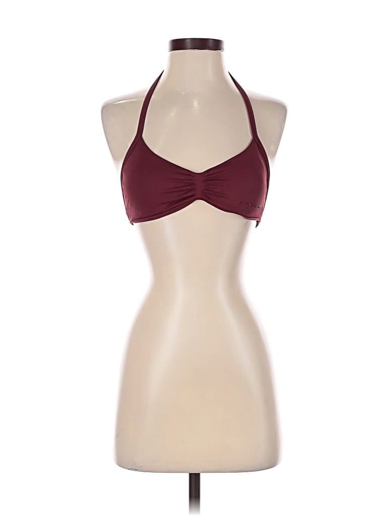 Musera Tank Top Burgundy Halter Neckline Tops