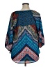 New Directions 100% Polyester Blue Teal 3/4 Sleeve Blouse Size 1X - photo 2