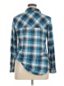 Passport 100% Polyester Plaid Blue Long Sleeve Blouse Size XL - photo 2