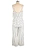 Saylor 100% Linen Stripes Ivory Jumpsuit Size L - photo 2