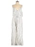 Saylor 100% Linen Stripes Ivory Jumpsuit Size L - photo 1