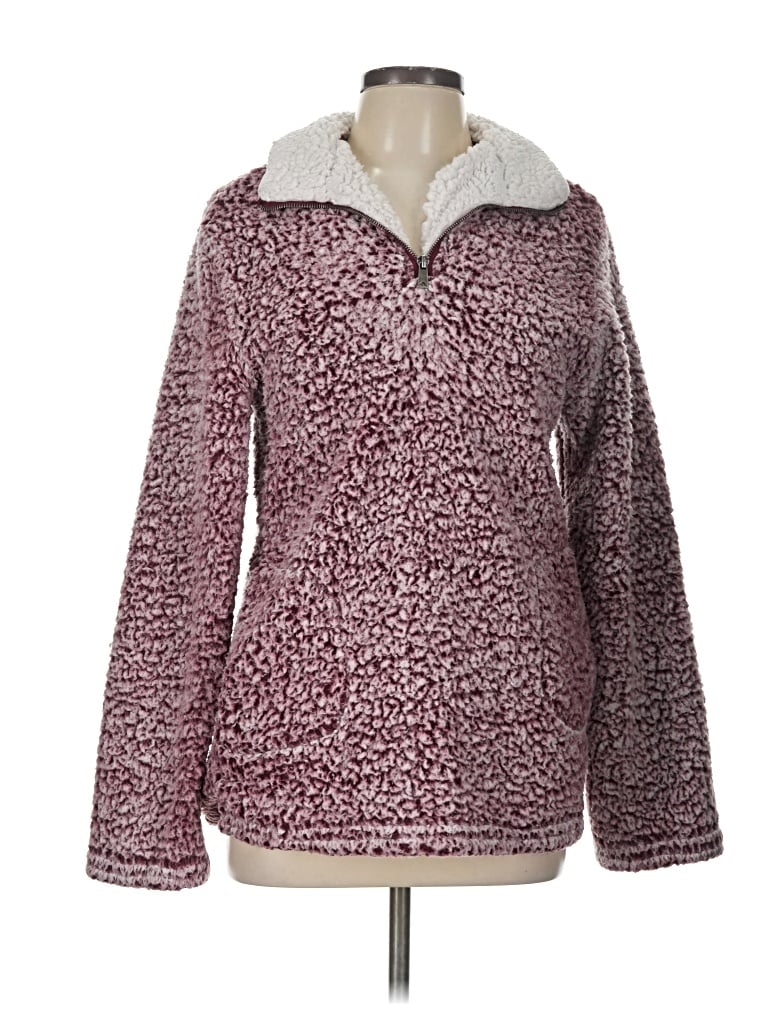 Pre-owned Love Tree Fleece Jacket In Burgundy