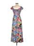 AaKaa 100% Rayon Paisley Blue Casual Dress Size M - photo 2