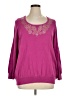 Carolyn Taylor 100% Cotton Purple Pink Pullover Sweater Size 1X - photo 1