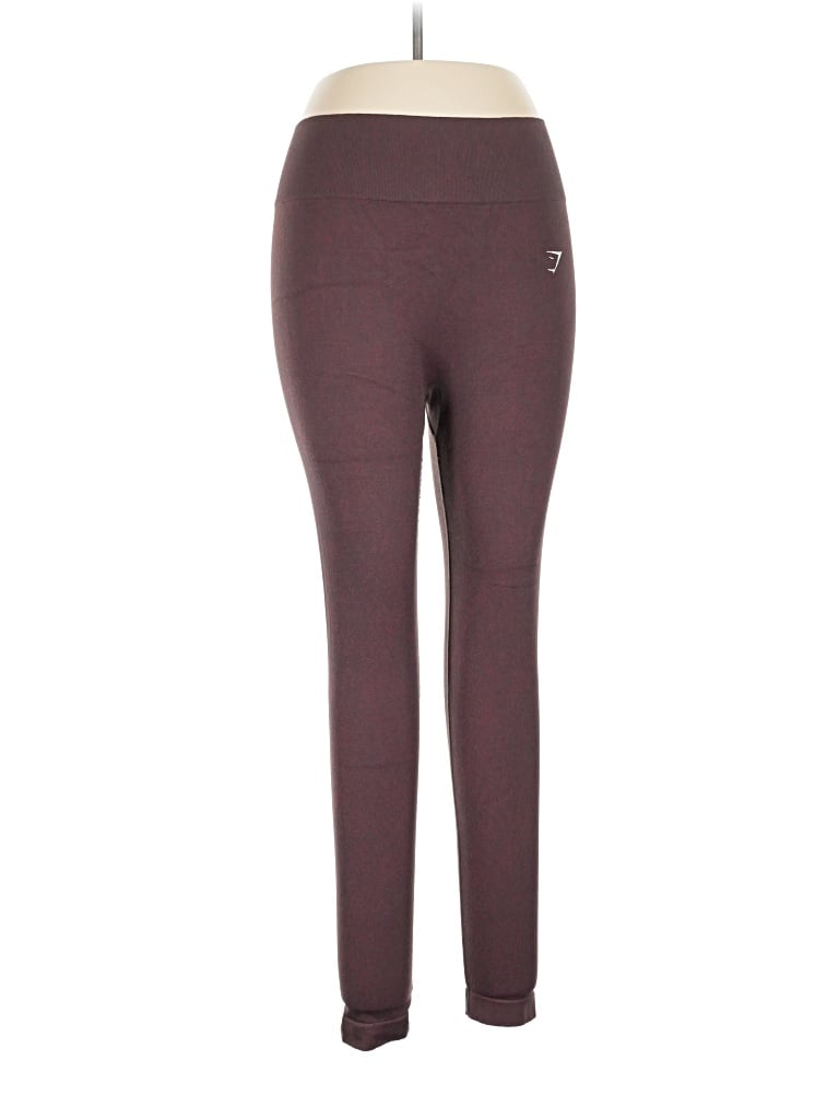 Pre-owned Gymshark Active Pants In Burgundy