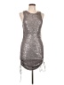 Motel 100% Polyester Metallic Silver Cocktail Dress Size L - photo 1