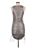 Motel 100% Polyester Metallic Silver Cocktail Dress Size L - photo 2