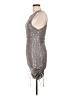 Motel 100% Polyester Metallic Silver Cocktail Dress Size L - photo 5