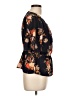 Blue Rain 100% Polyester Black Short Sleeve Blouse Size L - photo 4