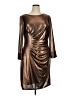 Calvin Klein 100% Polyester Metallic Brown Cocktail Dress Size 16 - photo 1
