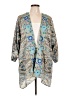 Soft Surroundings 100% Polyester Floral Graphic Paisley Blue Kimono Size L - photo 1