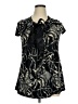 YUMMY PLUS 100% Polyester Black Short Sleeve Blouse Size 1X - photo 1