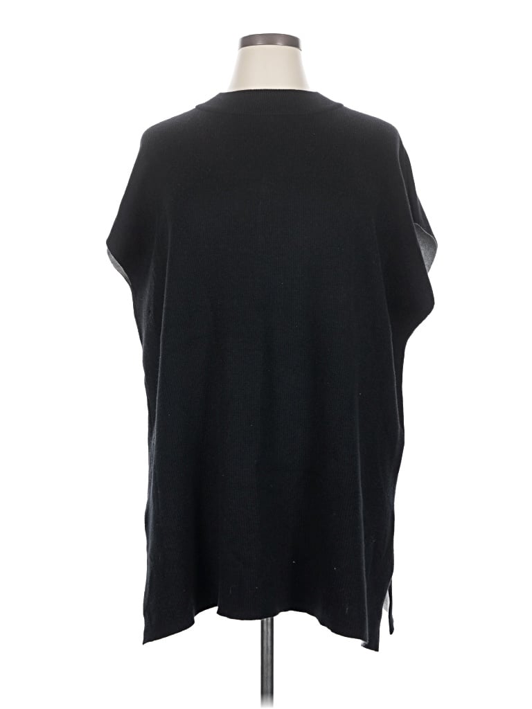Pre-owned Eileen Fisher Poncho In Black