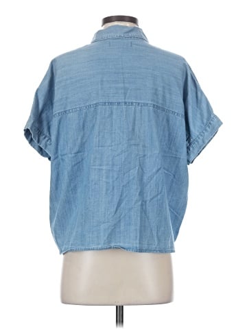 Madewell Denim Short-Sleeve Tie-Front Shirt (view 2)