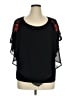 AGB 100% Polyester Black Short Sleeve Blouse Size 1X - photo 1