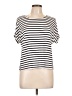 Green Envelope Stripes Ivory Short Sleeve Turtleneck Size L - photo 1