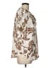 Amour Vert Floral Ivory Short Sleeve Blouse Size L - photo 4