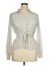Ember 100% Polyester Polka Dots Ivory Long Sleeve Blouse Size XL - photo 1