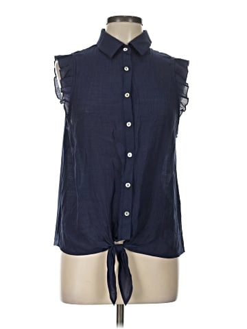 Parallel Skies Sleeveless Button-Down Shirt (view 1)
