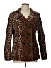 Dots 100% Cotton Animal Print Brown Coat Size L - photo 1