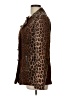 Dots 100% Cotton Animal Print Brown Coat Size L - photo 5