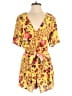 Blue Life 100% Viscose Floral Yellow Romper Size M - photo 1