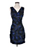 Halston Heritage 100% Polyester Graphic Blue Cocktail Dress Size 2 - photo 1