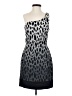 Jay Godfrey Graphic Silver Cocktail Dress Size 2 - photo 1