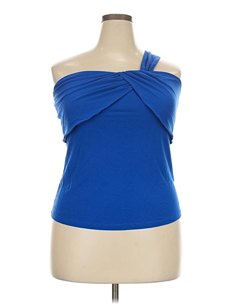 Pre-owned Grace Karin Sleeveless Top Blue One Shoulder Neckline Tops