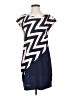 Peppermint 100% Polyester Chevron-herringbone Blue Casual Dress Size S - photo 1