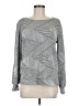Ellen Tracy Chevron-herringbone Silver Pullover Sweater Size M - photo 1