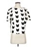 Unbranded 100% Polyester Ivory Short Sleeve Top Size S - photo 1