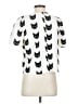 Unbranded 100% Polyester Ivory Short Sleeve Top Size S - photo 2